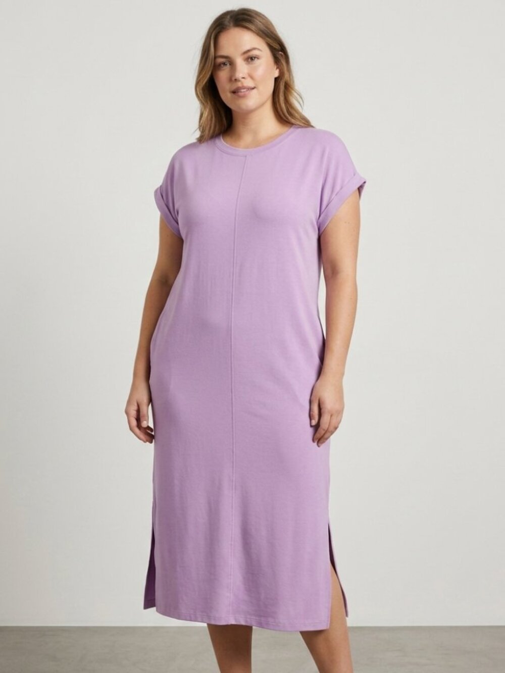 Smash + Tess Lilac Fresh Shift Midi Bamboo Dress
